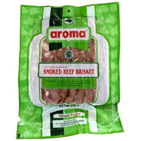 Jual AROMA SMOKED BEEF BRISKET DAGING SAPI ASAP 250GR HAM Shopee