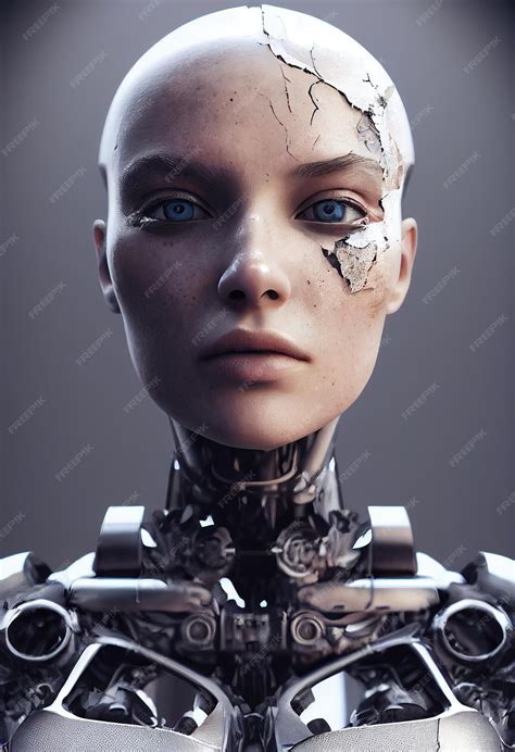 Premium Photo Portrait Of A Futuristic Female Robot An Artistic