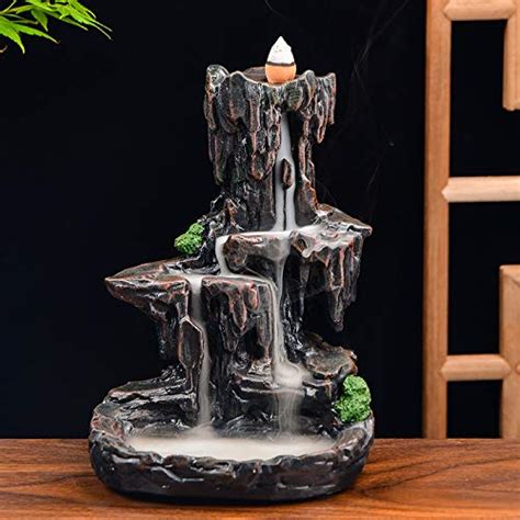 SPACEKEEPER Waterfall Monk Backflow Incense Burner Mountain Tower