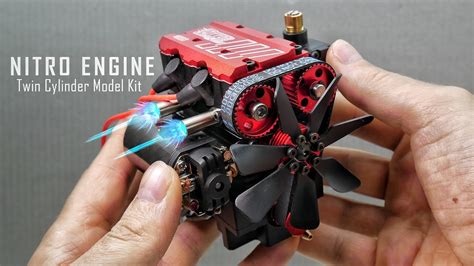 Building A Twin Cylinder Nitro Engine Assembling And Starting Mini