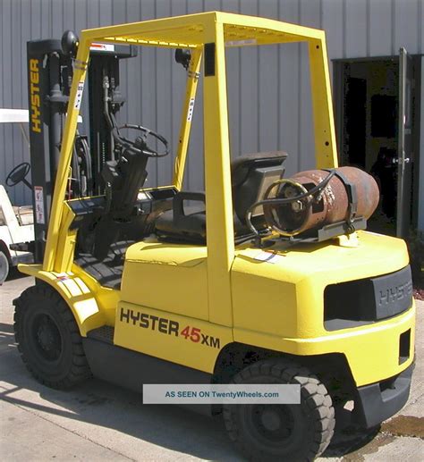 Hyster Model H45xm 1993 4500lbs Capacity Lpg Pneumatic Tire Forklift