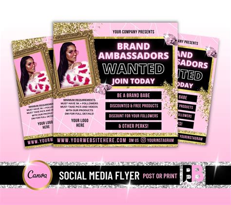 Brand Ambassador Flyer Influencer Flyer Content Creator Etsy