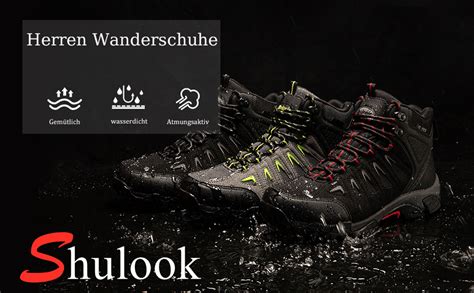 Shulook Mens Hiking Shoes Waterproof Trekking Shoes Non Slip High Rise Hiking Boots Mens