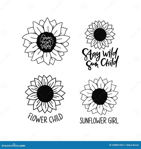 Sunflower Clipart: Vector Art Of Heather Theurer Style Flower Royalty ...