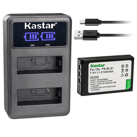 Kastar Battery Lcd Dual Charger For Olympus Bls Ps Bls Olympus E