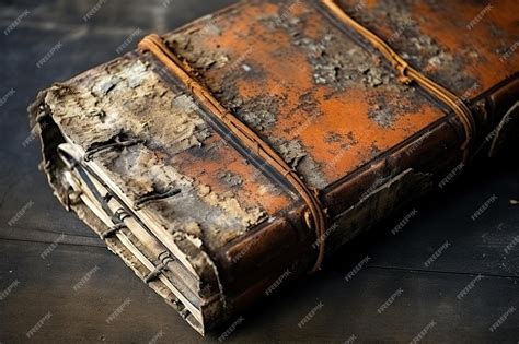 Premium Photo | Antique book spine with crumbling leather