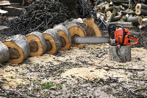 Premium Photo Chainsaw Cutting