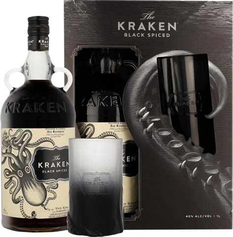 Ромовый напиток Kraken Black Spiced 1 л 40% в подарочной упаковке ...