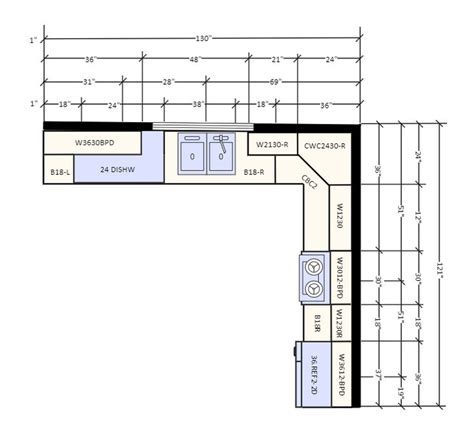 Efficient L-Shaped Kitchen Layout Example