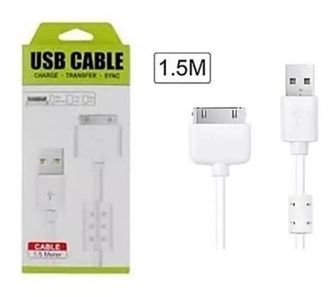 Cabo 30 Pinos Usb Carregador Dados IPhone 2 3 4 4s IPad 4 5 Cor Branco