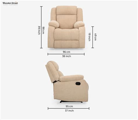 Buy Avalon Fabric Seater Manual Recliner Chair Beige At Off