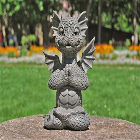 Garden Dragon Meditated Statue Inner Peace Garden Decorative Lamp ...