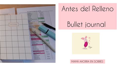 Bullet Journal Planilla Previa Al Relleno De Sobres Bujo Bullet