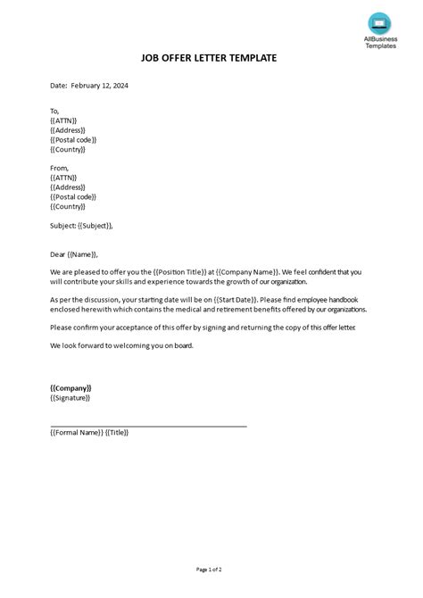 Rescind Offer Letter Template