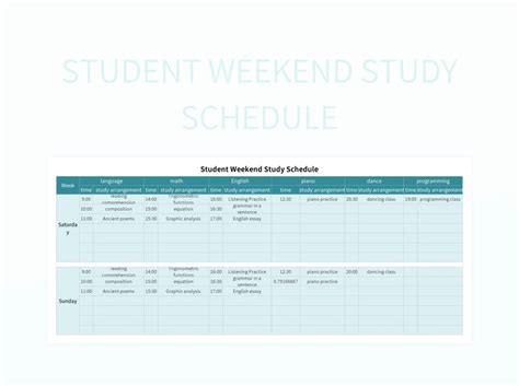 Monthly Study Plan Schedule Excel Template And Google Sheets File For ...