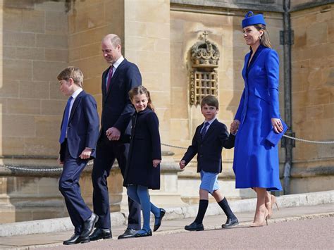 Prince William, Princess Kate and kids coordinate in royal blue for ...