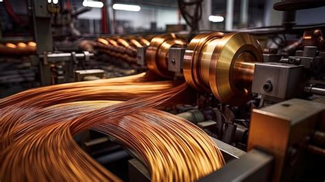 Premium AI Image | Manufacturing process of copper wires and cables