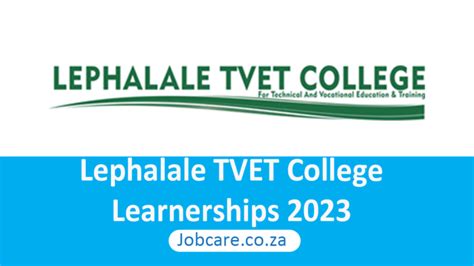 Lephalale TVET College Learnerships 2023 Jobcare