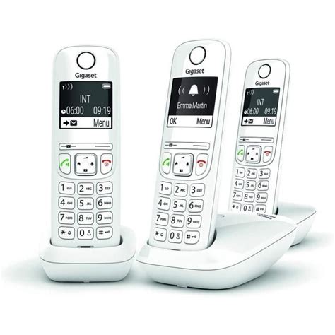 Gigaset AS690 Trio Telephone Fixe Sans Fil 3 Combines Avec Grand