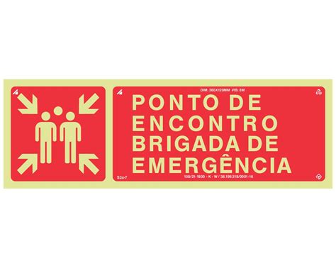 Comprar Placa Fotoluminescente Combinação Ponto de Encontro Brigada de