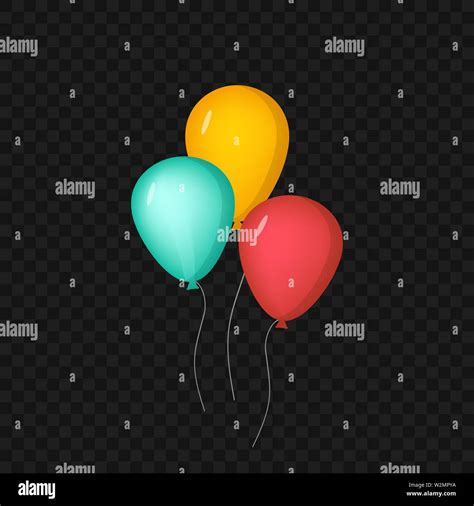 Realistic Air Balloons Set Isolated On Background Vector Stock Vector