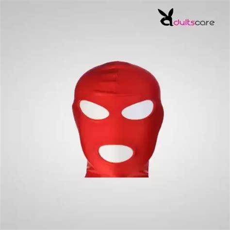 Locking Open Mouth Eyes Mask For Bdsm Hood Fetish