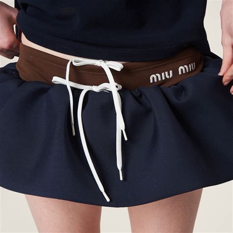 Navy Mohair Miniskirt Miu Miu