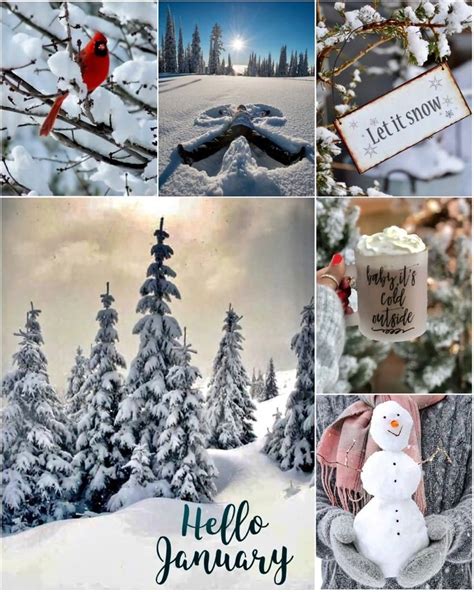 "HELLO JANUARY" AESTHETIC ️ | Hello january, Photo collage, Winter images