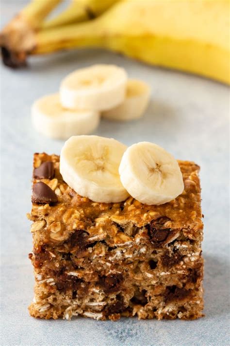 Chocolate Chip Banana Oatmeal Bars Recipe Food Fanatic