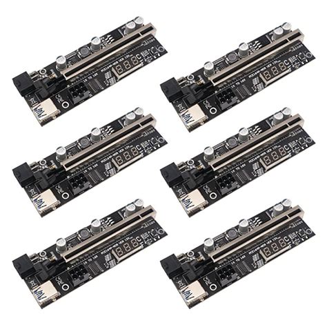 6 pacote riser cartão pcie riser 1x a 16x extensão gráfica sensor