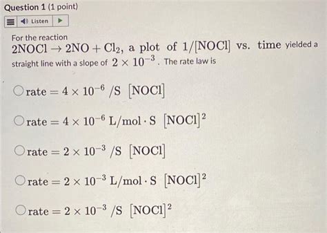 Solved Question 1 1 Point 4 Listen For The Reaction