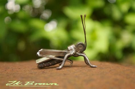 Grasshopper Sculpture Recycled Art Repurposed Scrap Metal Etsy