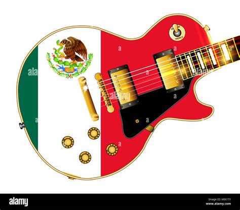 Mexican Flag Guitar Stock Photo Alamy