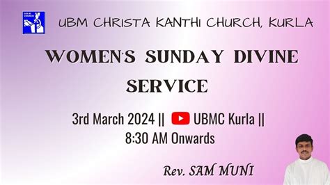 U B M Christa Kanthi Church Kurla Rd March Women S Sunday