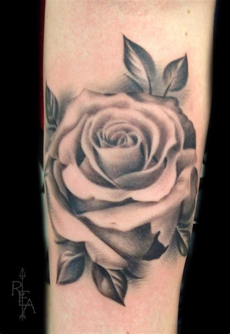 Black And Gray Rose By Robinelizabethart On Deviantart Rose Tattoos