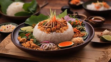 Premium Photo Set The Stage For A Sensory Journey With Rice Thai Food