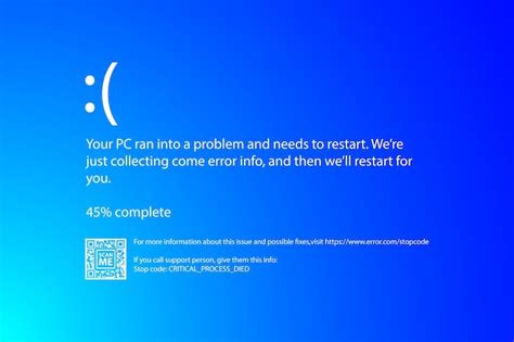 Premium Vector Modern Blue Screen Of Death Bsod Error On Laptop Installation New Software