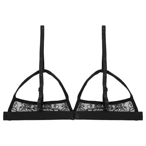 Sexy Women S Cupless Bra See Through Lace Lingerie Wireless Bralette Underwear EBay