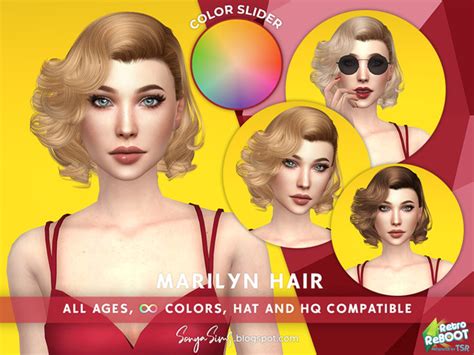 The Sims Resource Retro Reboot Sonyasims Marilyn Hair Color Slider