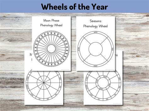 Printable Phenology Wheel Templates Wheels Of The Year Etsy