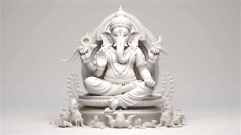 Premium AI Image | Lord Ganesh Statue on white background with copy ...