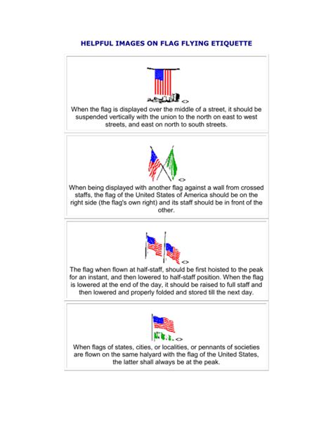 Flag Flying Etiquette Images & Descriptions