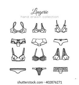 Lingerie Set Vector Underwear Design Outline Stock Vector Royalty Free