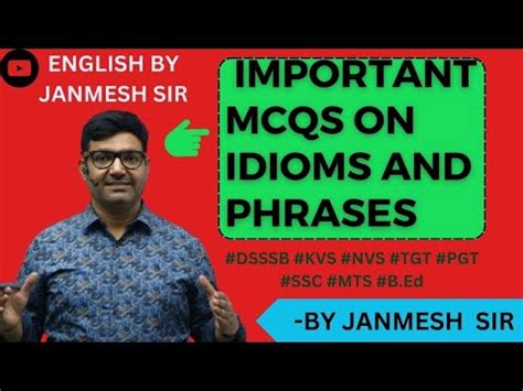 Idioms And Phrases Vocabulary Dsssb Ssc All One Day Exams Youtube