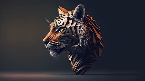 Online crop | HD wallpaper: AI art, tiger, animals, minimalism ...