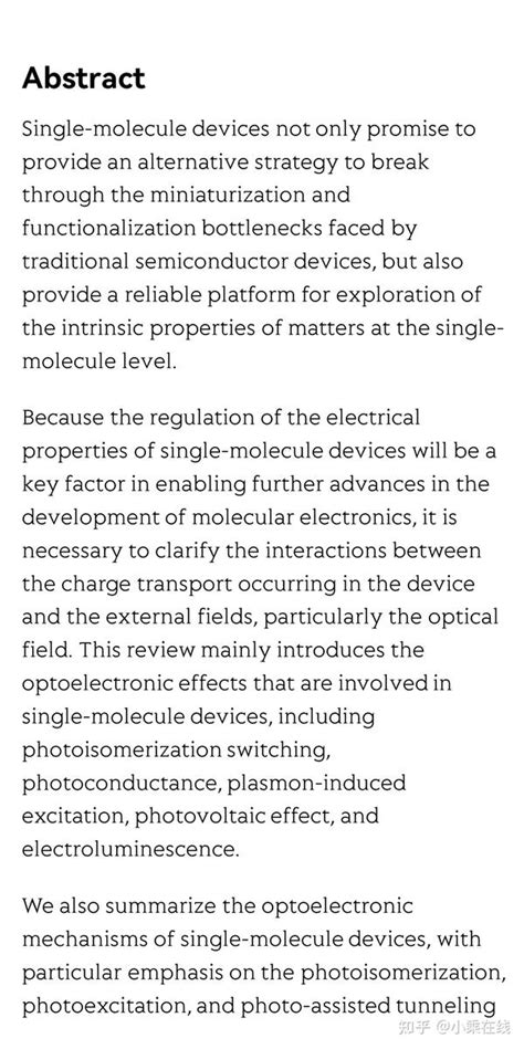 Single Molecule Optoelectronic Devices Physical Mechanism And Beyond