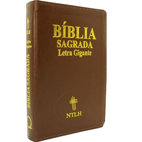 B Blia Sagrada Letra Gigante Ntlh Capa Luxo Marrom Escuro Ndice