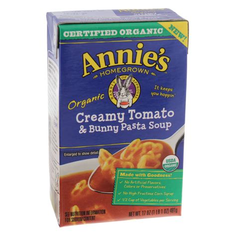 Annie S Homegrown Creamy Tomato Bunny Pasta Soup Shop Soups Chili