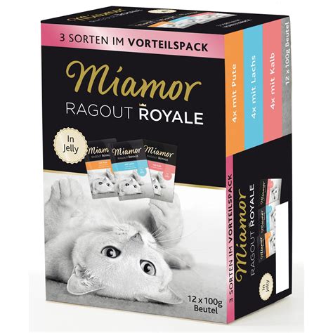 Miamor Katzen Nassfutter Ragout Royale In Jelly Pute Lachs Kalb 12 X