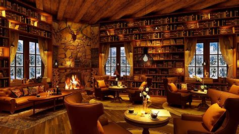 Cozy Jazz Music Winter Coffee Shop Bookstore Ambience With Relaxing